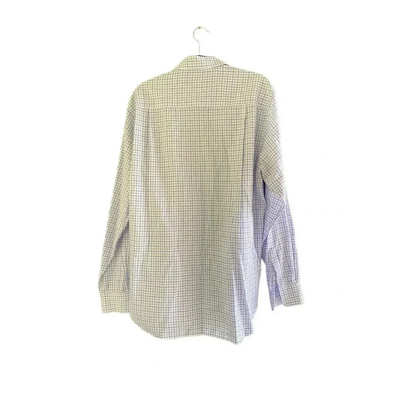 David Donahue Men's White Long Sleeve Button Down Checked Shirt Size 36/37 - Picture 4 of 6